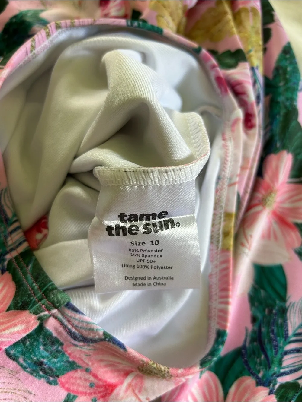 Tame the Sun swimsuit, girls size 10